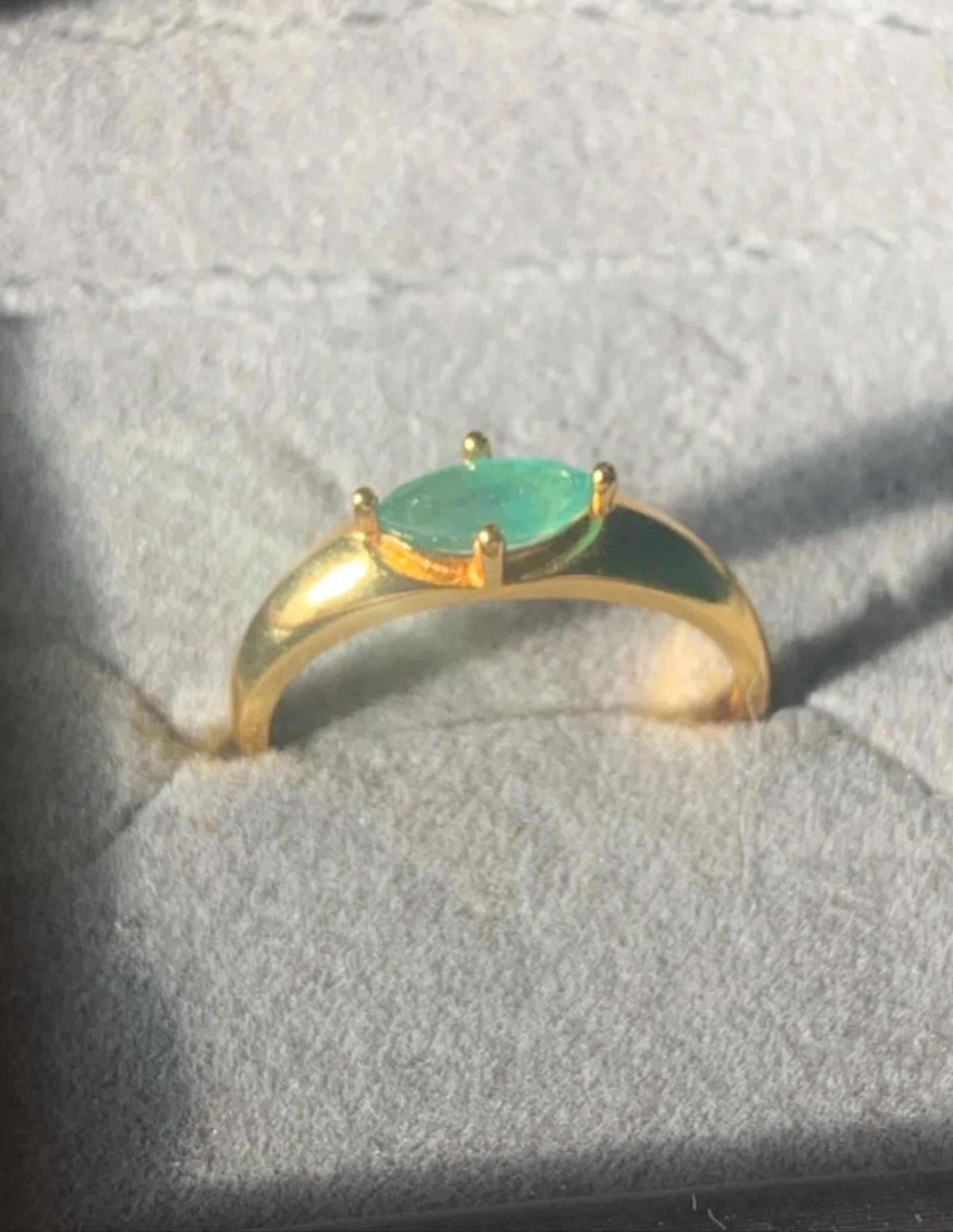 925 silver ring gold plated with natural emerald – photo 4
